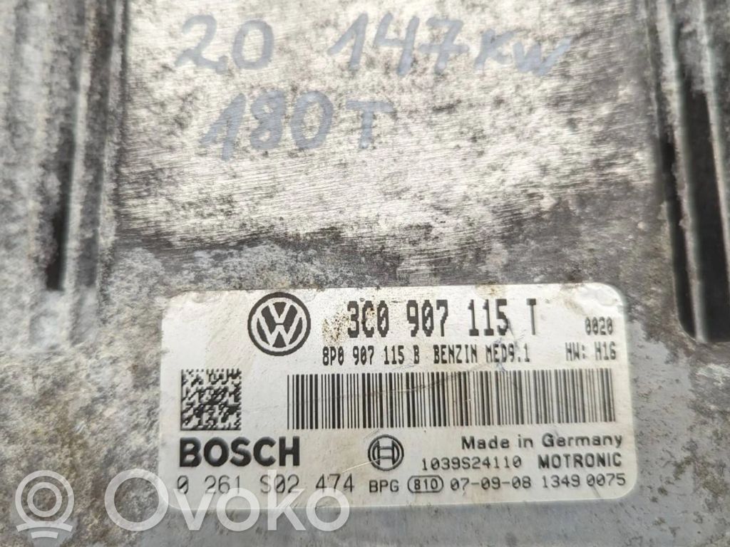 Engine control unit/module   3C0907115T,8P0907115B,0261S02474