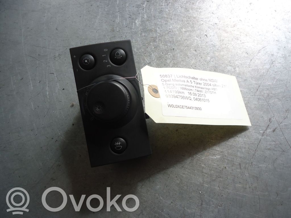 Opel Meriva A Interruptor de luz 