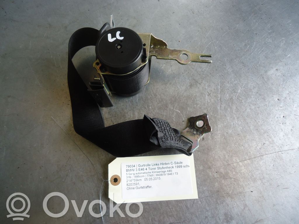 BMW 3 E46 Cintura di sicurezza posteriore 