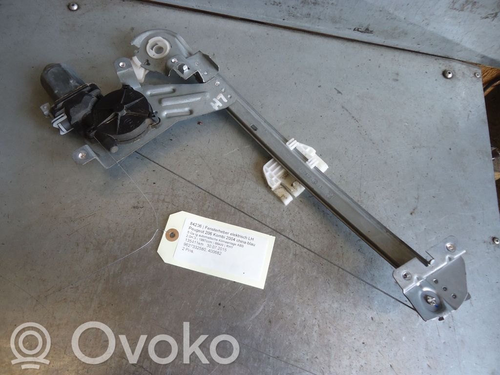 Peugeot 206 Mechanizm podnoszenia szyby tylnej bez silnika 