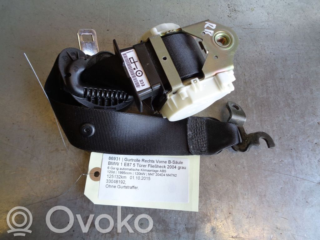 BMW 1 E81 E87 Cintura di sicurezza anteriore 