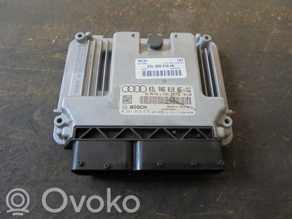 Engine control unit/module   03L906018HE,03L906018HE,03L906018JL,0281018576,03L906018HE,03L906018JL