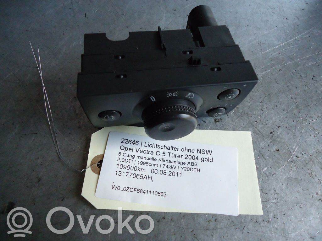 Opel Vectra C Interruptor de luz 