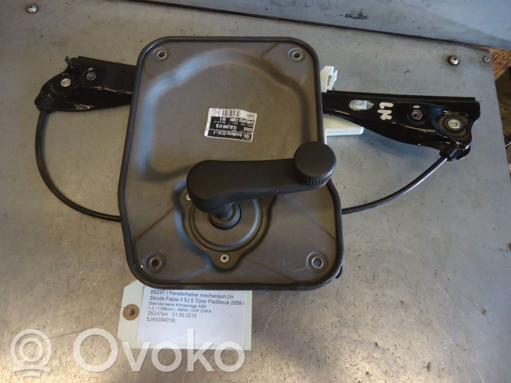 Skoda Roomster (5J) Alzacristalli manuale della portiera posteriore