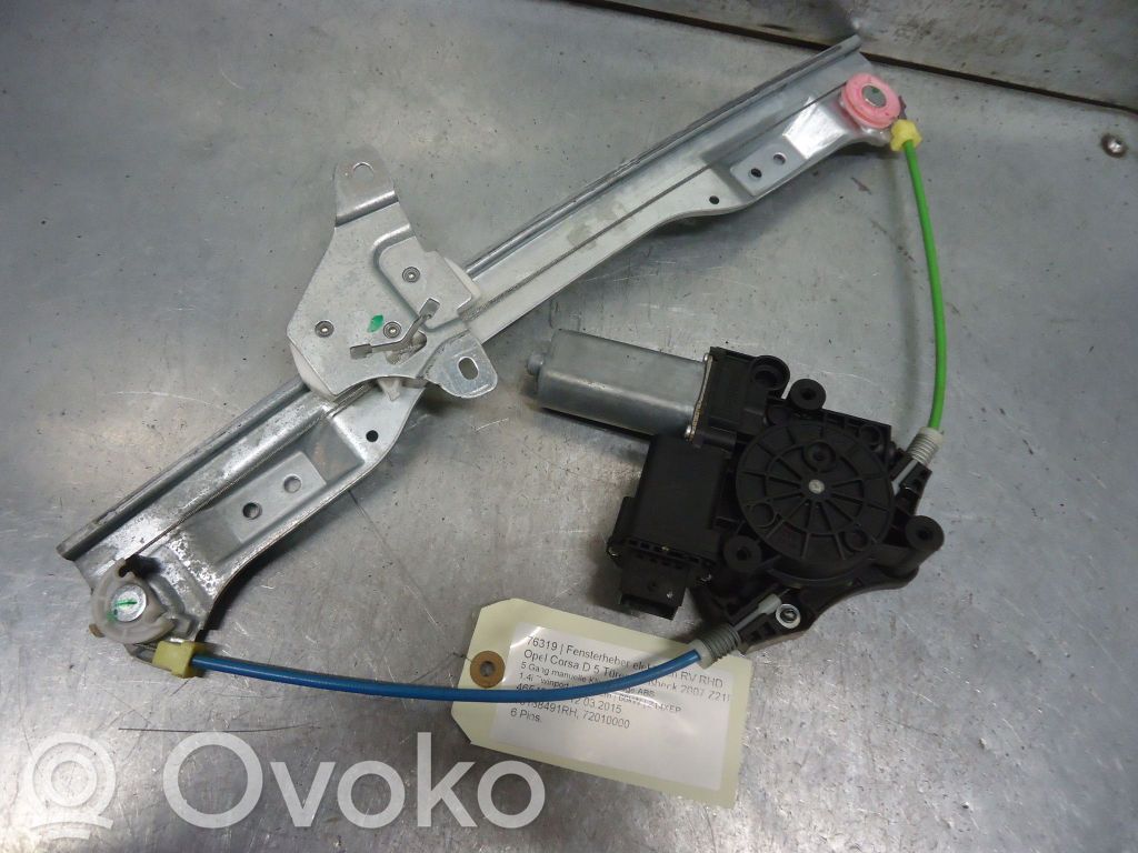 Opel Corsa D Mechanizm podnoszenia szyby przedniej bez silnika 