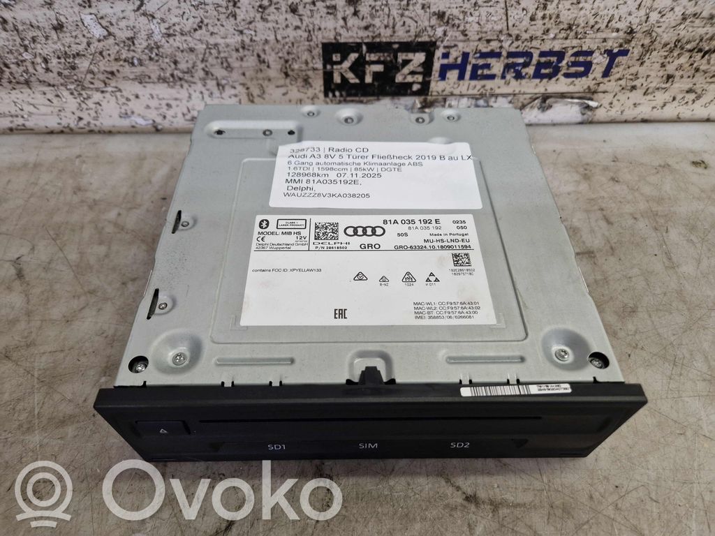 Navigation unit CD/DVD player   81A035192E,81A035192E