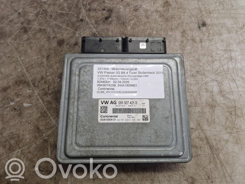 Engine control unit/module   06K907425B,5WA1800401,06K907425B,3G0,3G0906264,5WA1800401