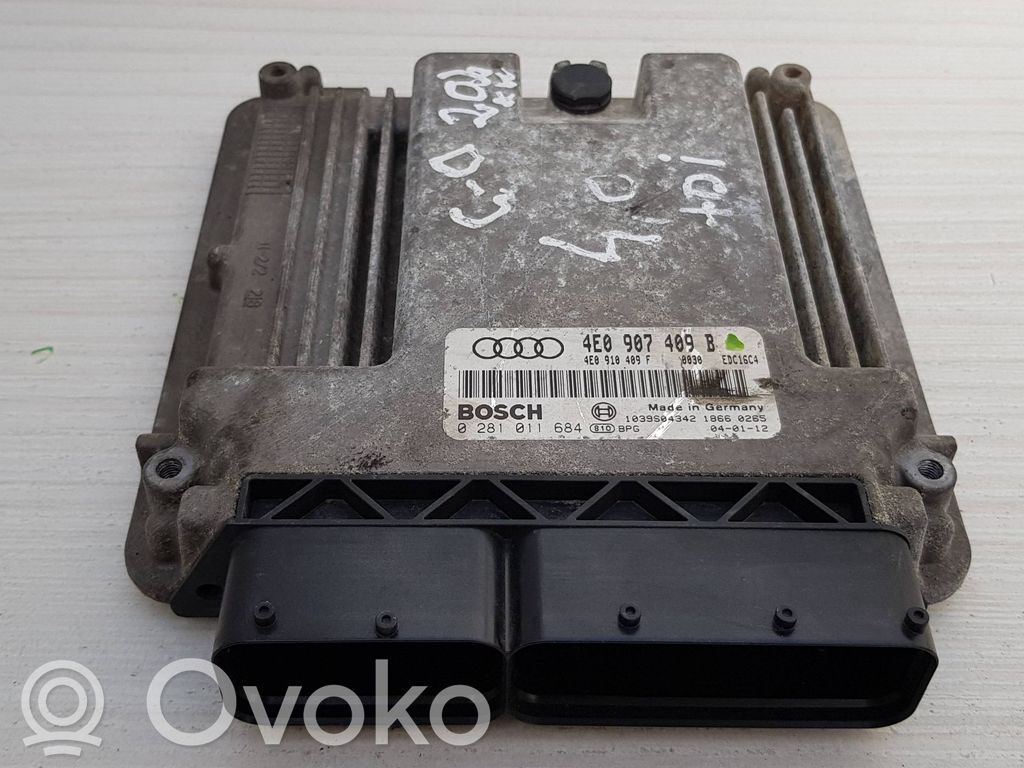 Engine control unit/module   4E0907409B,4E0910409F,0281011684