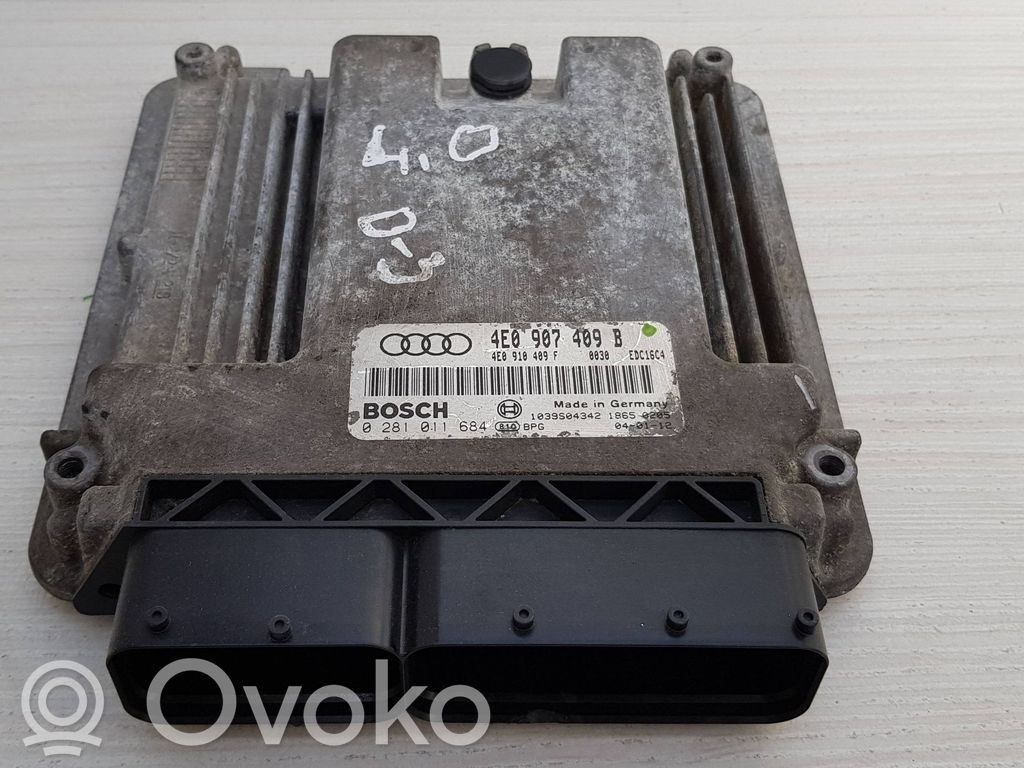Variklio valdymo blokas   4E0907409B,0281011684,4E0910409F,1039S04342