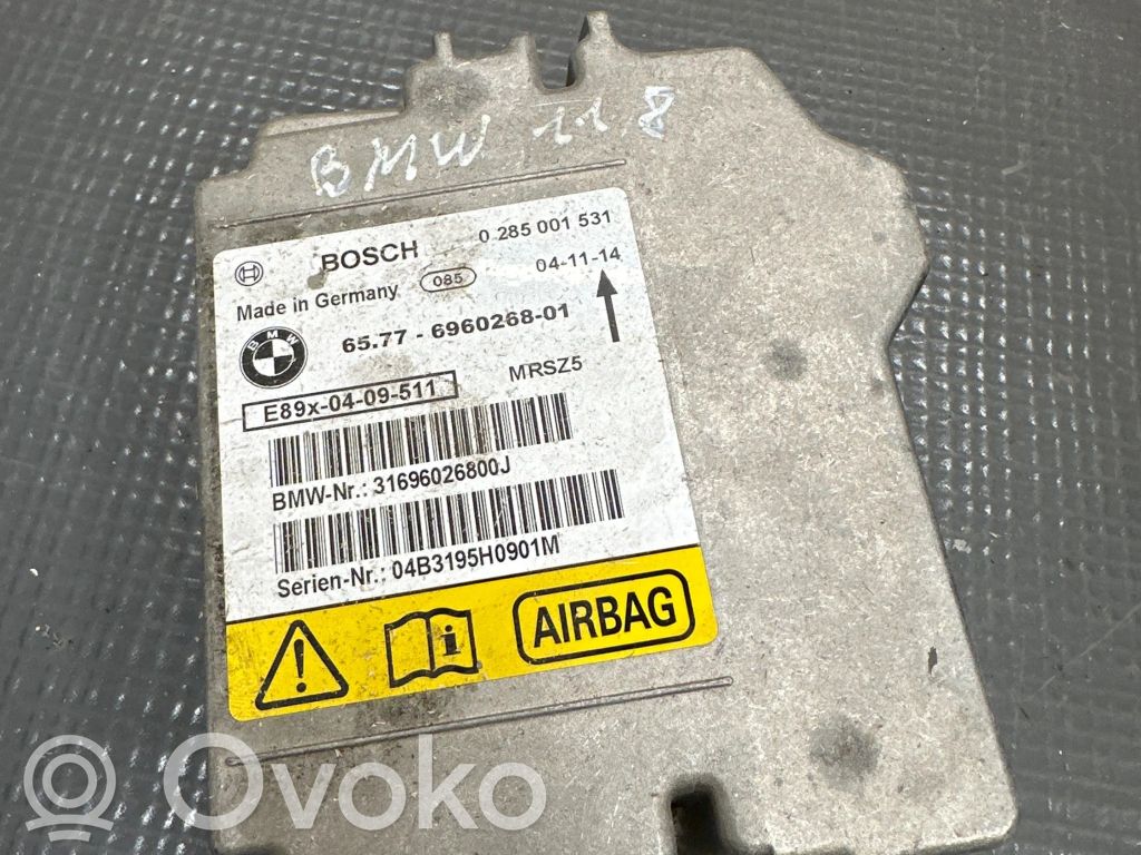 Module de contrôle airbag   6960268,31696026800J,0285001531,04B3195H0901M