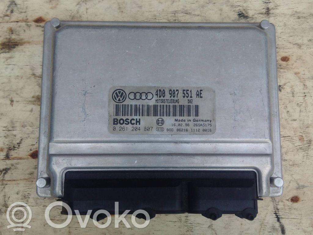 Engine control unit/module   4D0907551AE,0261204807
