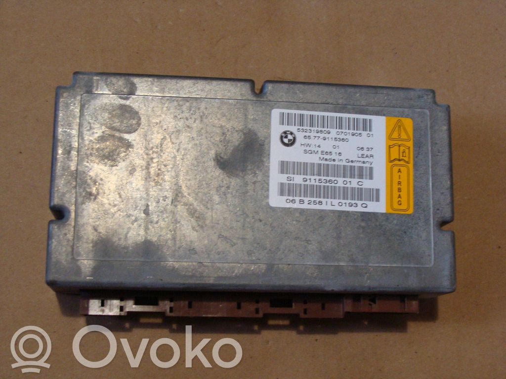 BMW 7 E65 E66 Unidad de control/módulo del Airbag 