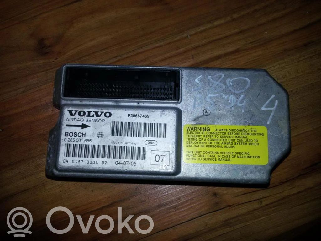 Unidad de control/módulo del Airbag   0285001655,P30667469,0285001655,P30667469