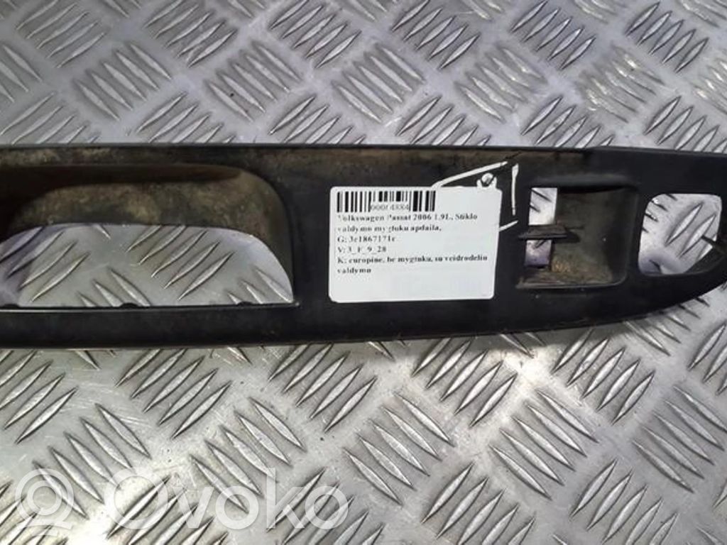 Volkswagen PASSAT B6 Ramka przycisków otwierania szyby drzwi przednich 