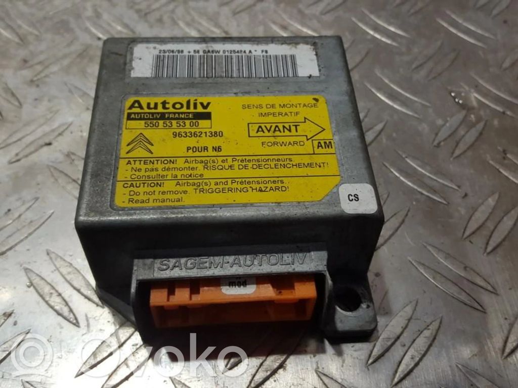 Module de contrôle airbag   9633621380,550535300,550535300,9633621380
