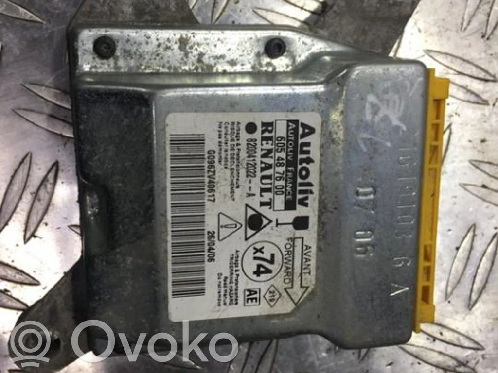 Unidad de control/módulo del Airbag   605487600,8200412022A,605487600,8200412022A