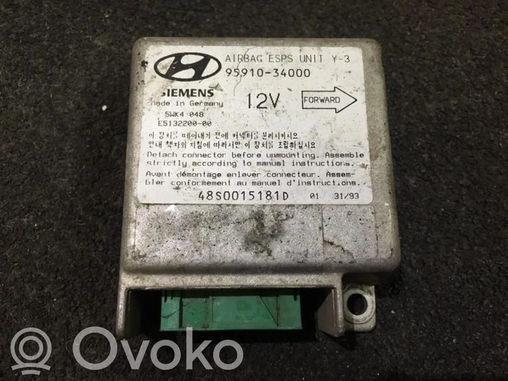 Hyundai Sonata Airbag control unit/module 