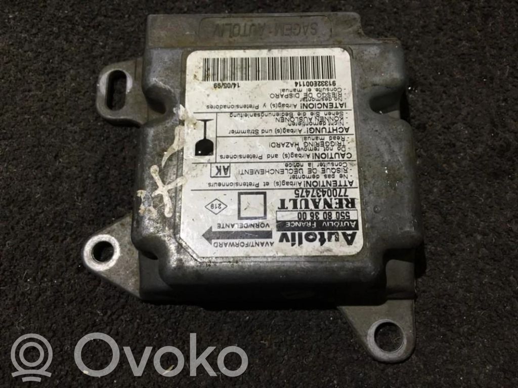 Centralina/modulo airbag   7700437475,550803600,550803600,7700437475