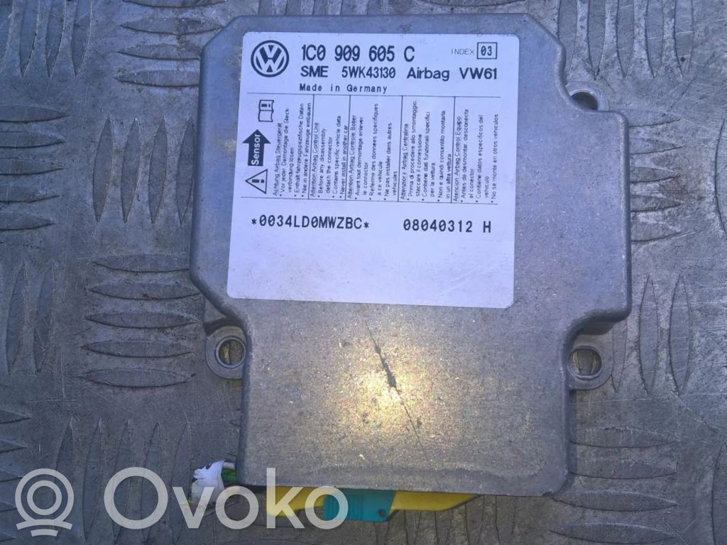 Unidad de control/módulo del Airbag   1C0909605C,5WK43130,08040312H,1C0909605C,5WK43130