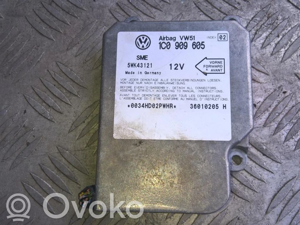 Unidad de control/módulo del Airbag   1C0909605,5WK43121,1C0909605,36010205H,5WK43121