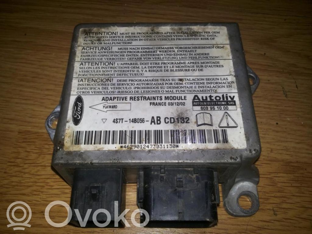 Centralina/modulo airbag   4S7T14B056AB,4S7T14B056AB,4S7T14B056AB,4S7T14B056AB,603951000,CD132