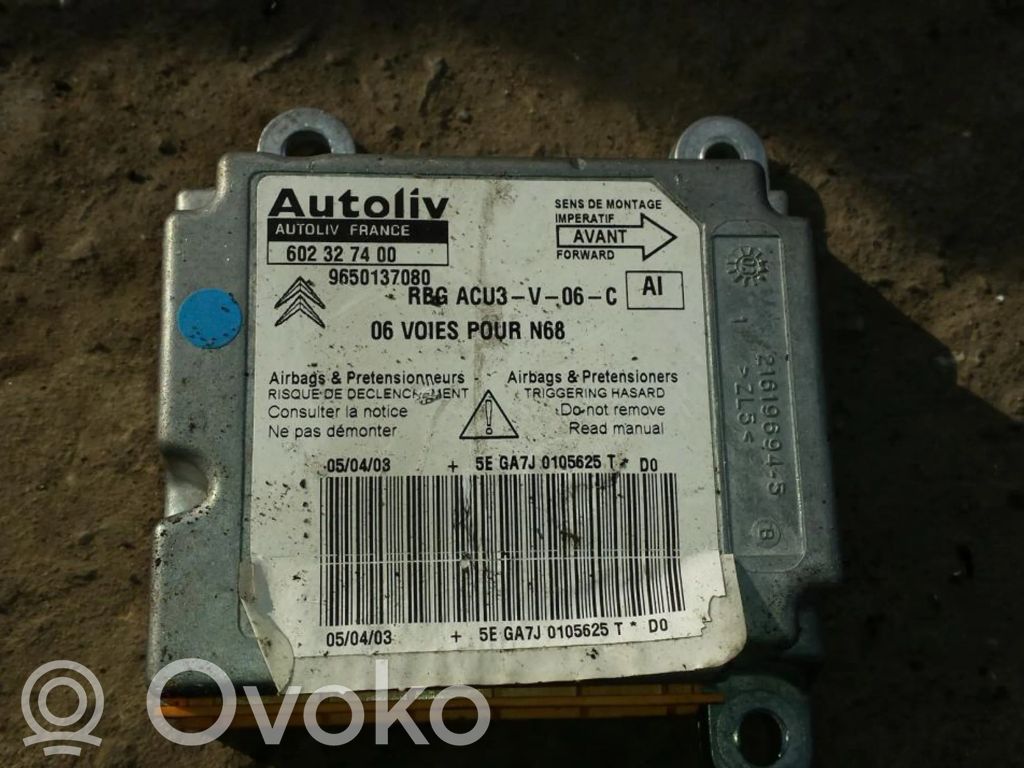 Citroen Xsara Picasso Unitate/modul de comandă airbaguri 