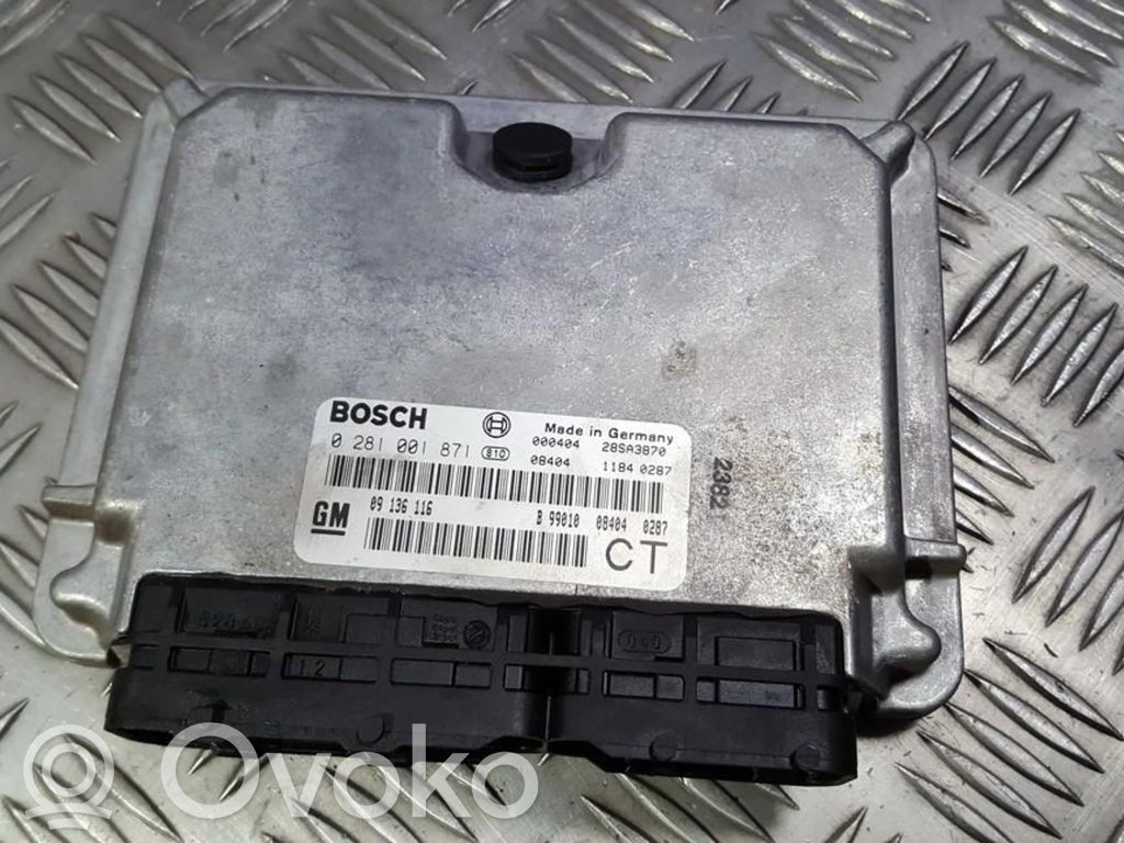 Engine control unit/module   0281001871,09136116,0281001871,09136116,B99010084040287,GM09136116