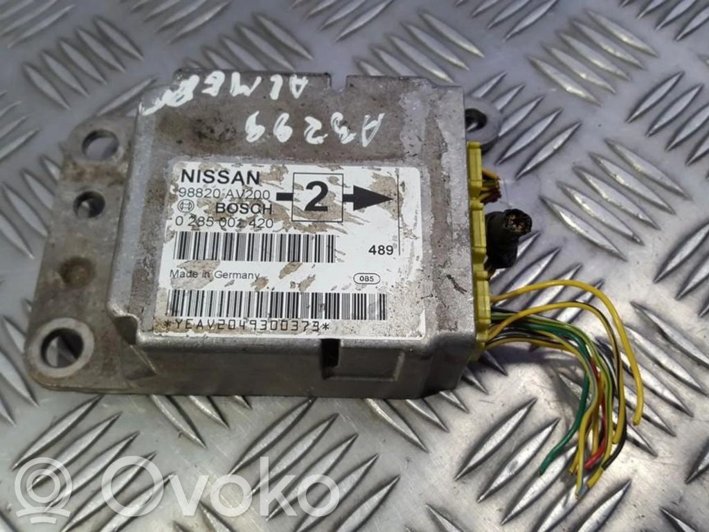 Unidad de control/módulo del Airbag   98820AV200,0285001420,0285001420,98820AV200