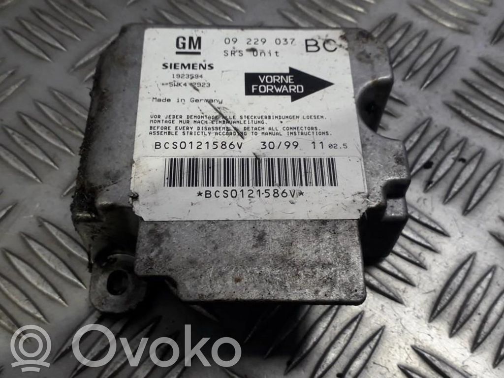 Sterownik / Moduł Airbag   09229037BC,GM09229037BC,09229037BC,5WK42923,GM09229037,GM09229037BC
