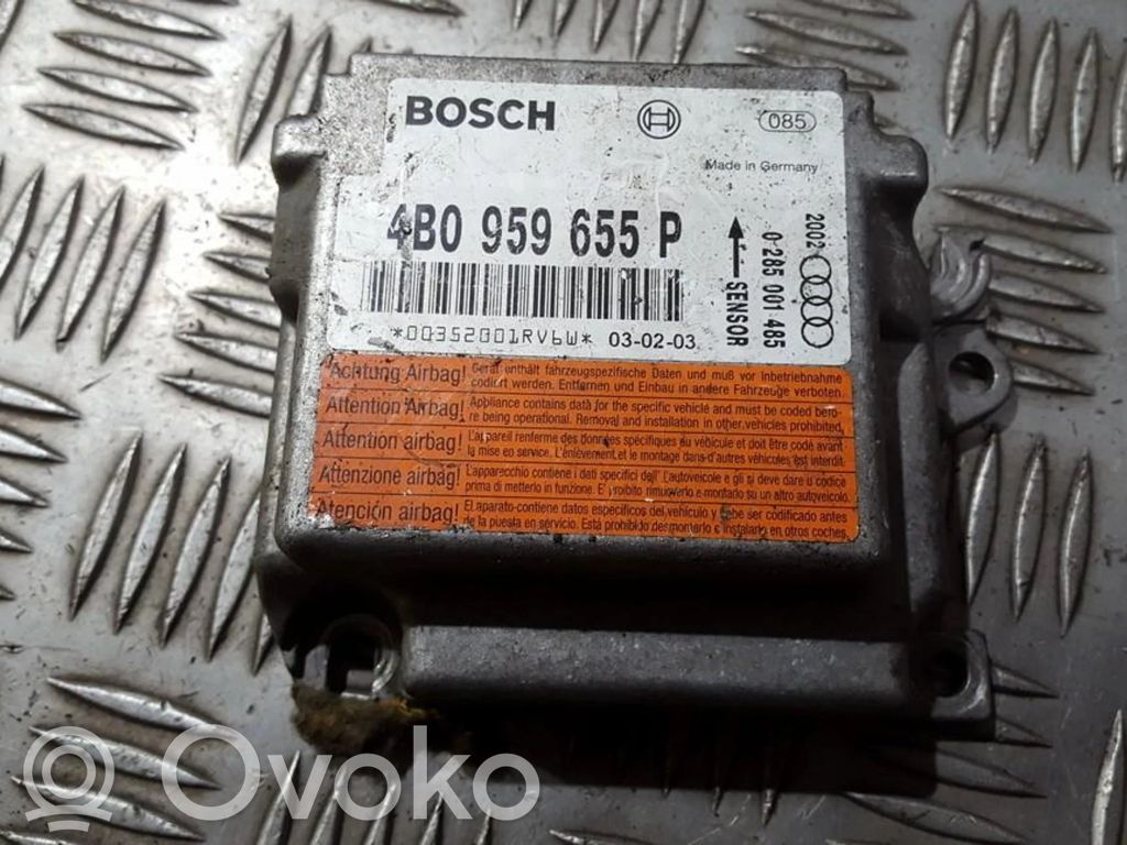 Module de contrôle airbag   4B0959655P,0285001485,0285001485,4B0959655P