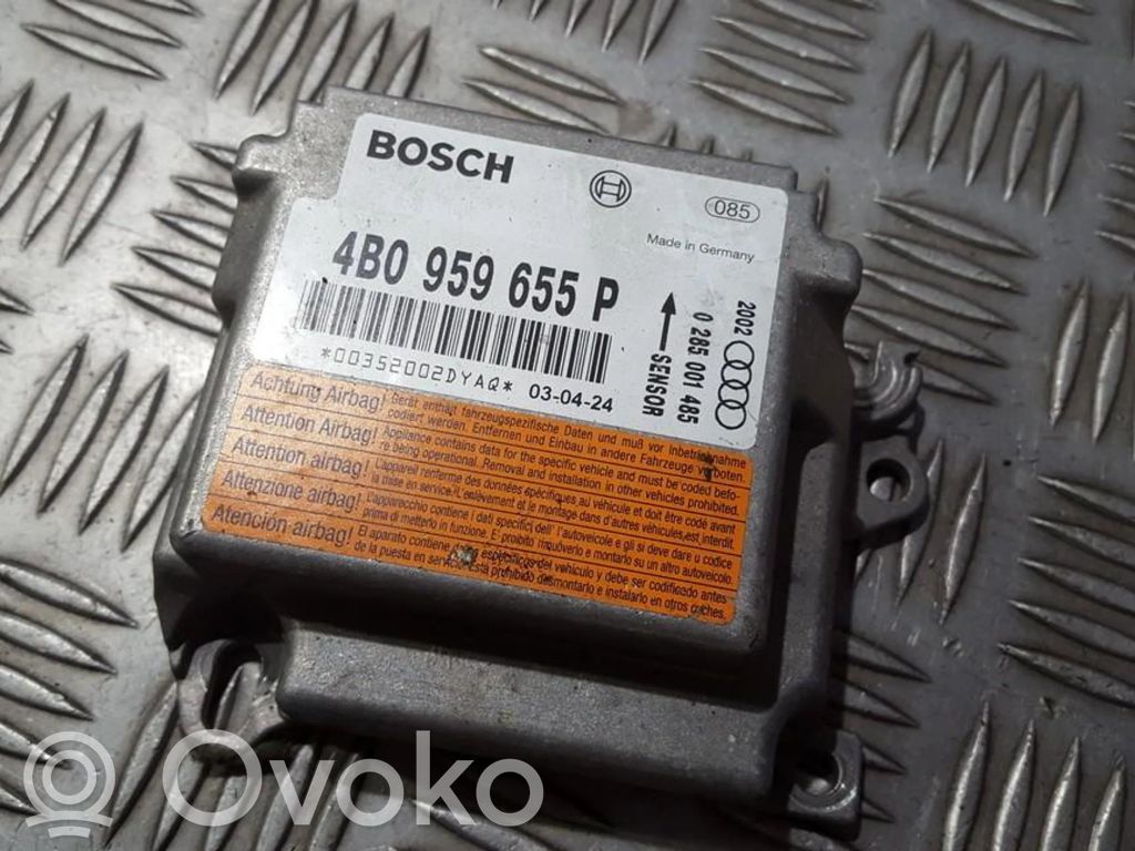 Unidad de control/módulo del Airbag   4B0959655P,0285001485,0285001485,4B0959655P