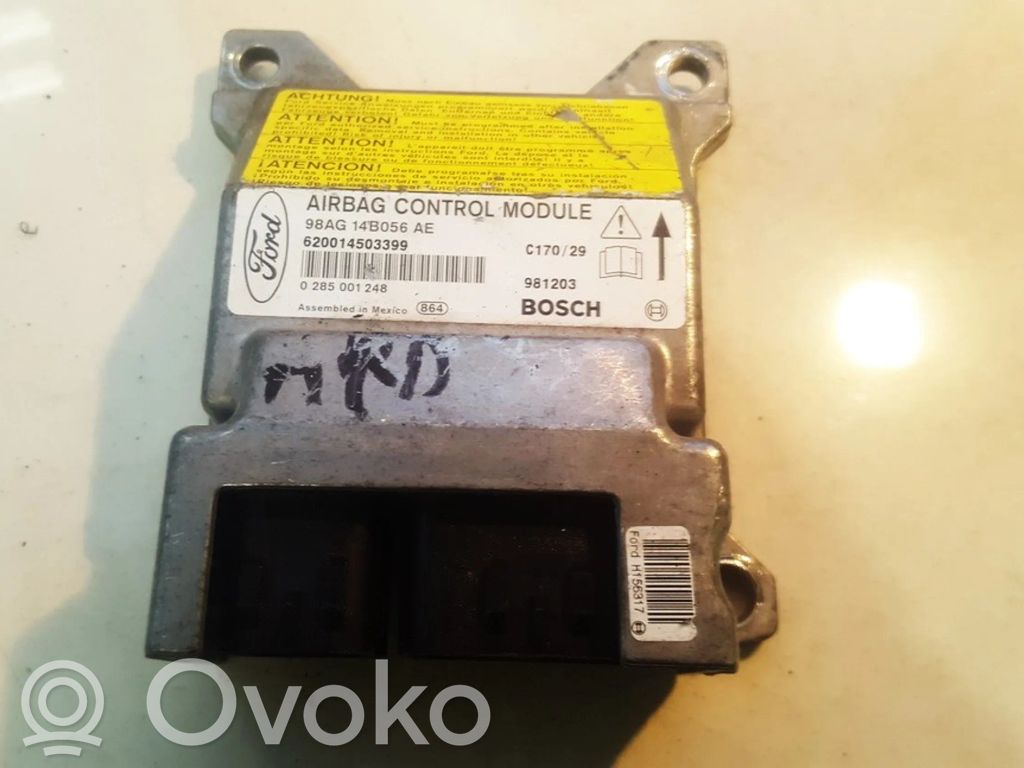 Unidad de control/módulo del Airbag   98AG14B056AE,981203,0285001248,981203,98AG14B056AE
