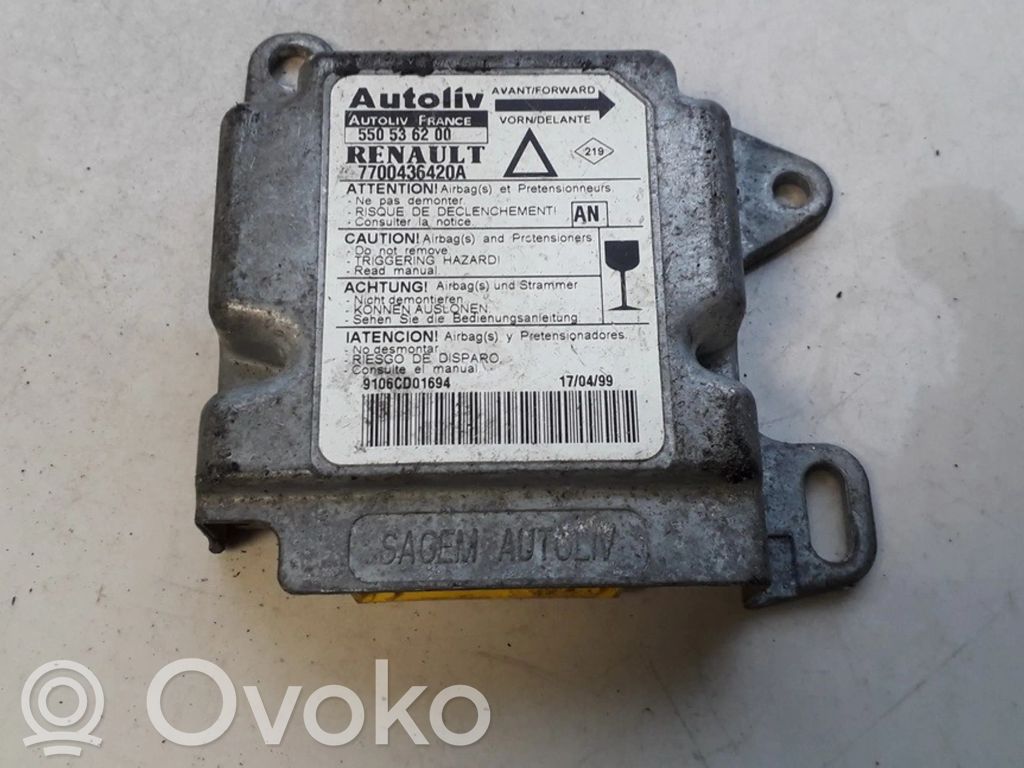 Renault Laguna I Centralina/modulo airbag 