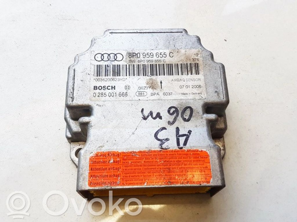 Centralina/modulo airbag   8P0959655C,0285001666,0285001666,8P0959655C