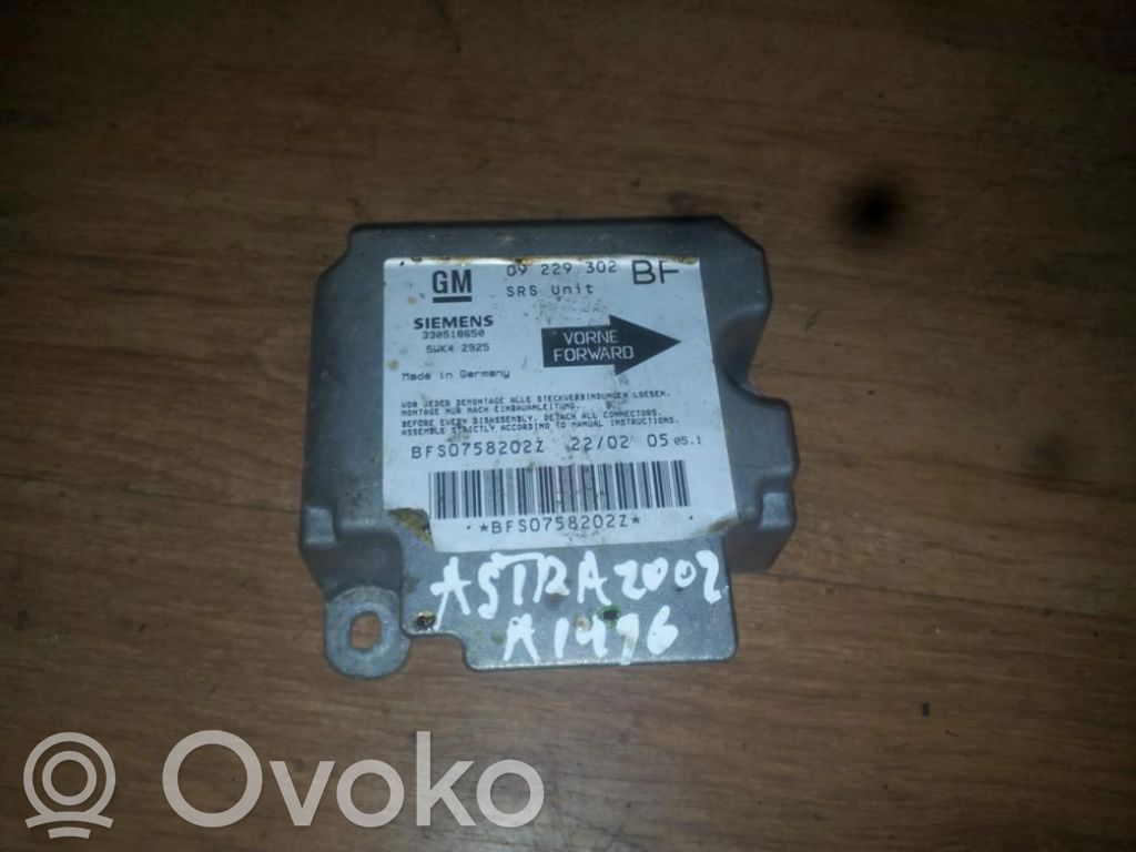 Module de contrôle airbag   09229302BF,5WK42925,09229302BF,5WK42925