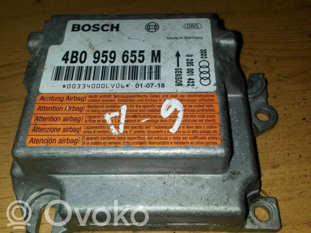 Centralina/modulo airbag   4B0959655M,0285001432,0285001432,4B0959655M