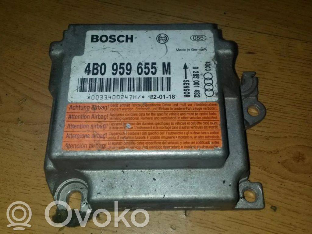Centralina/modulo airbag   4B0959655M,0285001432,0285001432,4B0959655M
