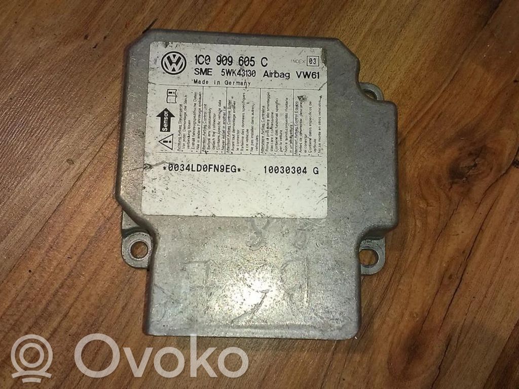 Unidad de control/módulo del Airbag   1C0909605C,5WK43130,1C0909605C,5WK43130