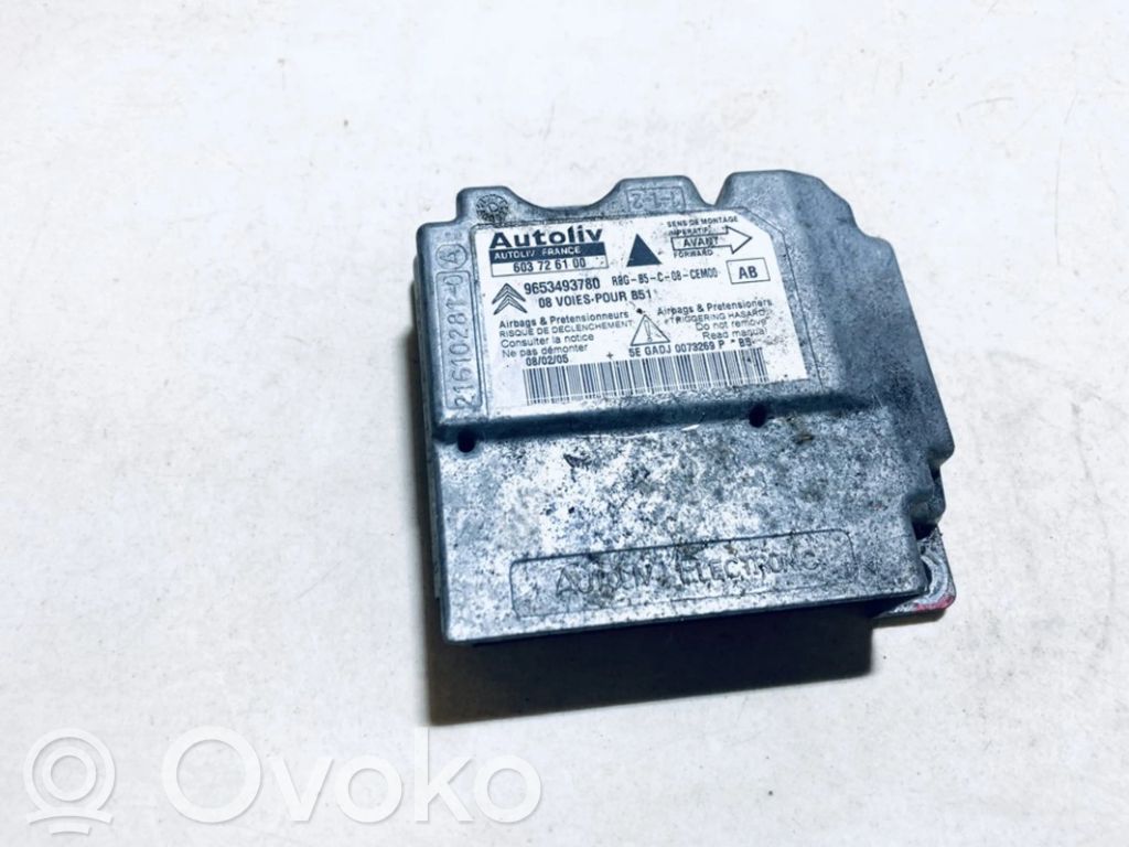 Unidad de control/módulo del Airbag   9653493780,603726100,603726100,9653493780