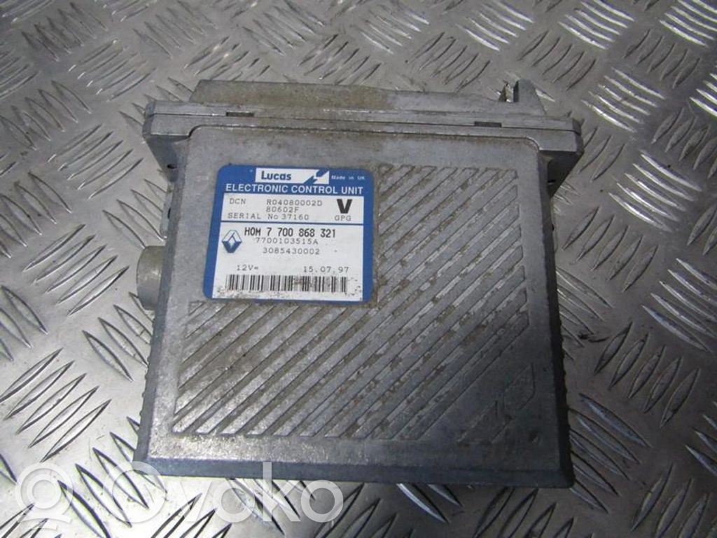 Engine control unit/module   7700103515A,HOM7700868321,3085430002,37160,7700103515A,80602F,HOM7700868321,R04080002D