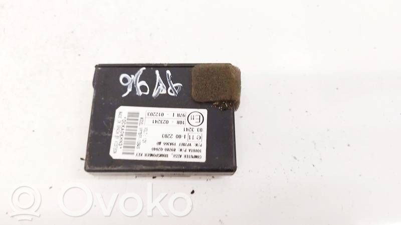 Toyota Auris 150 Unitate/modul comandă imobilizator 