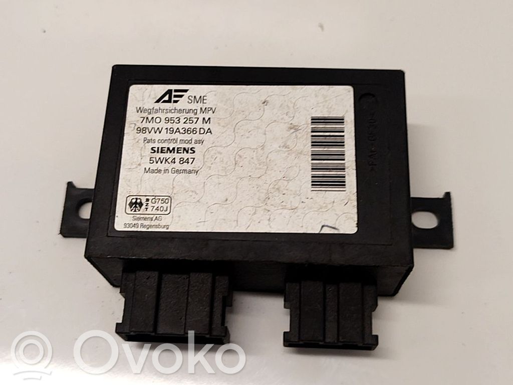 Unité de commande dispositif d'immobilisation   7M0953257M,7M0953257M,5WK4847,7M0953257M,98VW19A366DA