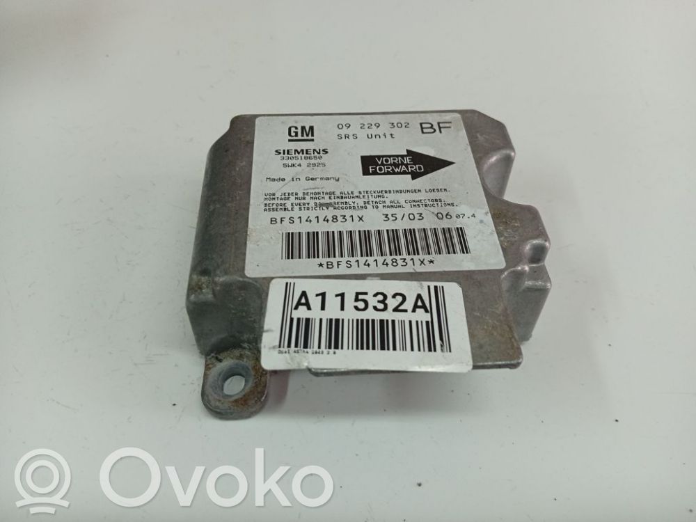 Centralina/modulo airbag   09229302,09229302,330518650,5WK42925