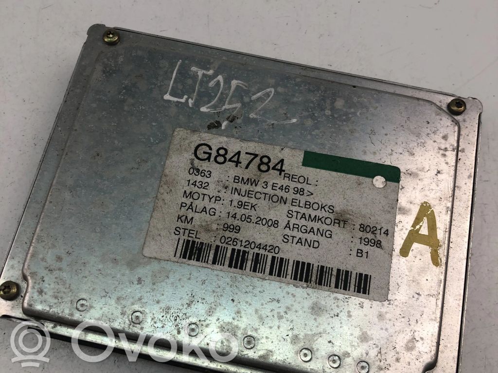 BMW 3 E46 Motora vadības bloka ECU 
