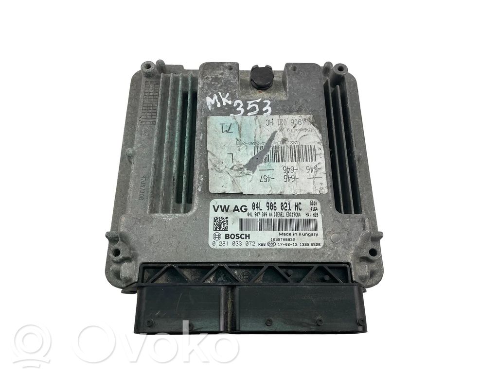 Engine control unit/module ECU   04L906021HC,0281033072
