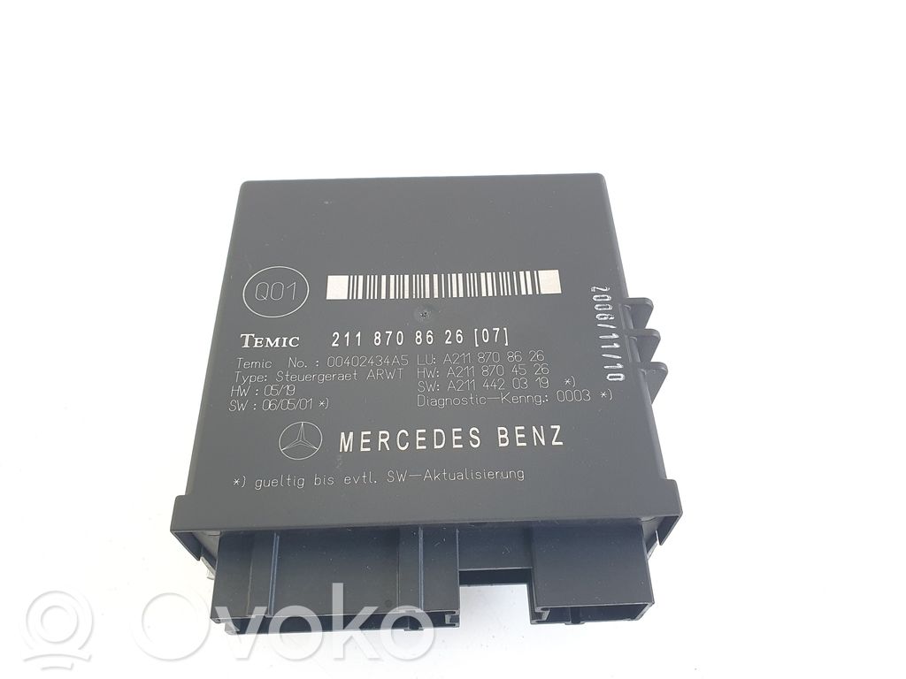 Mercedes-Benz E W211 Tailgate/trunk control unit/module 