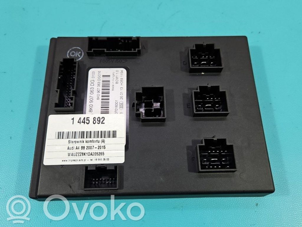 Audi A4 S4 B8 8K Modul de control caroserie central
