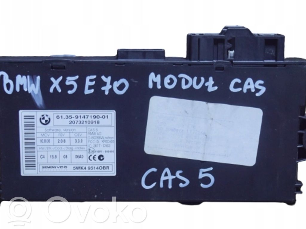 BMW X5 E70 CAS-ohjainlaite/moduuli 