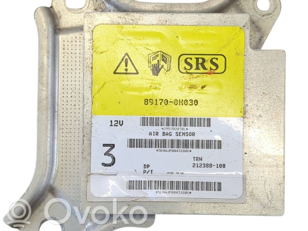 Toyota Aygo AB10 Airbag control unit/module 