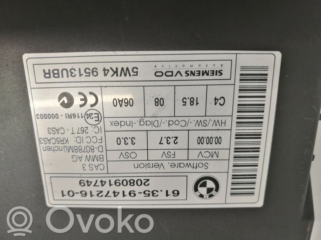 BMW 5 E60 E61 CAS control unit/module 
